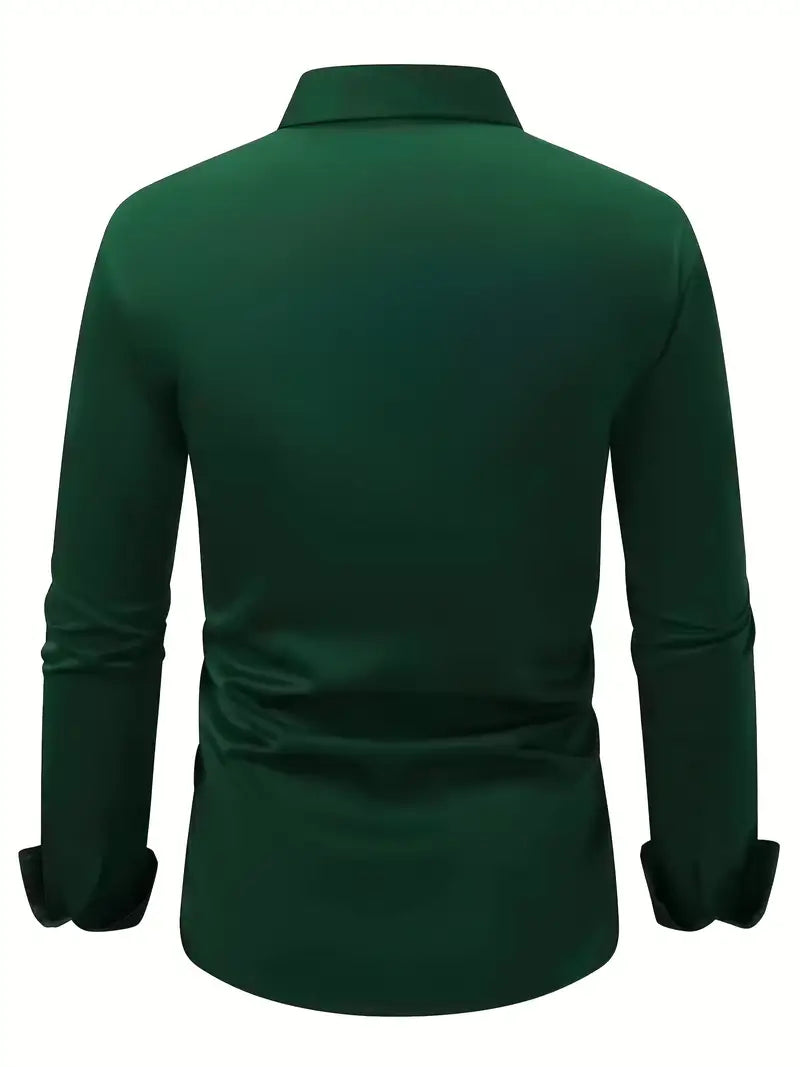 Halle | Camisa Masculina Slim Fit Sem Passar a Ferro