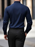 Halle | Camisa Masculina Slim Fit Sem Passar a Ferro