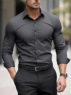 Halle | Camisa Masculina Slim Fit Sem Passar a Ferro
