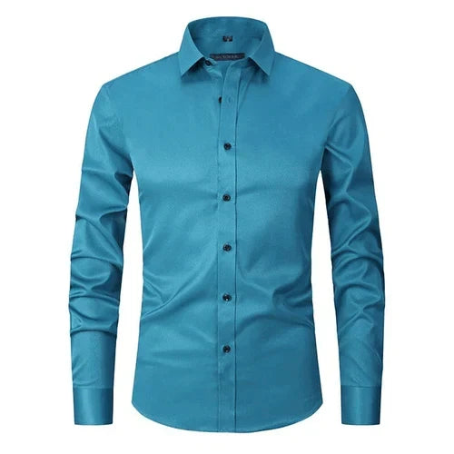 Perla | Camisa Social Masculina Manga Longa Sem Passar a Ferro