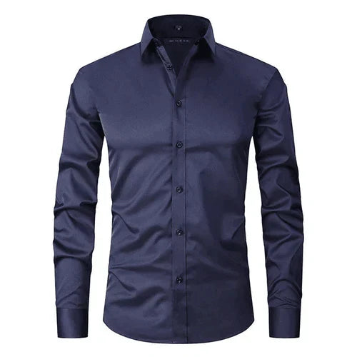 Perla | Camisa Social Masculina Manga Longa Sem Passar a Ferro