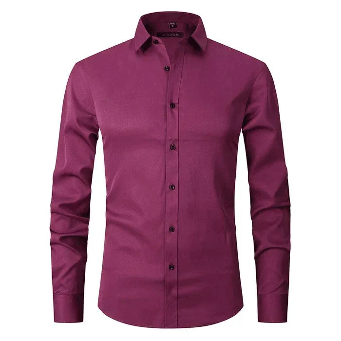 Perla | Camisa Social Masculina Manga Longa Sem Passar a Ferro