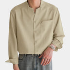 Aria | Camisa Social Masculina Manga Longa Casual Gola Button Down