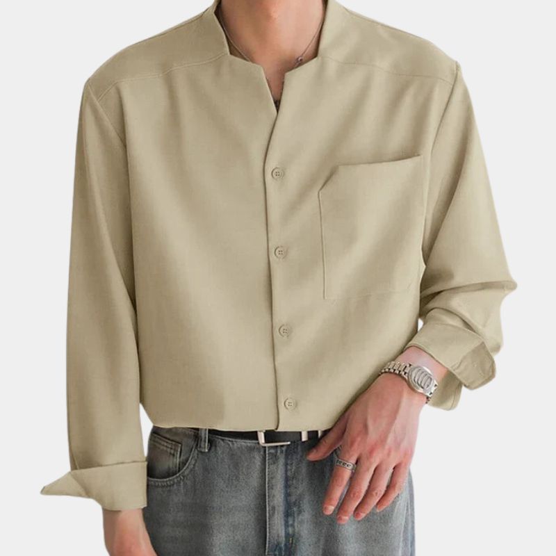 Aria | Camisa Social Masculina Manga Longa Casual Gola Button Down
