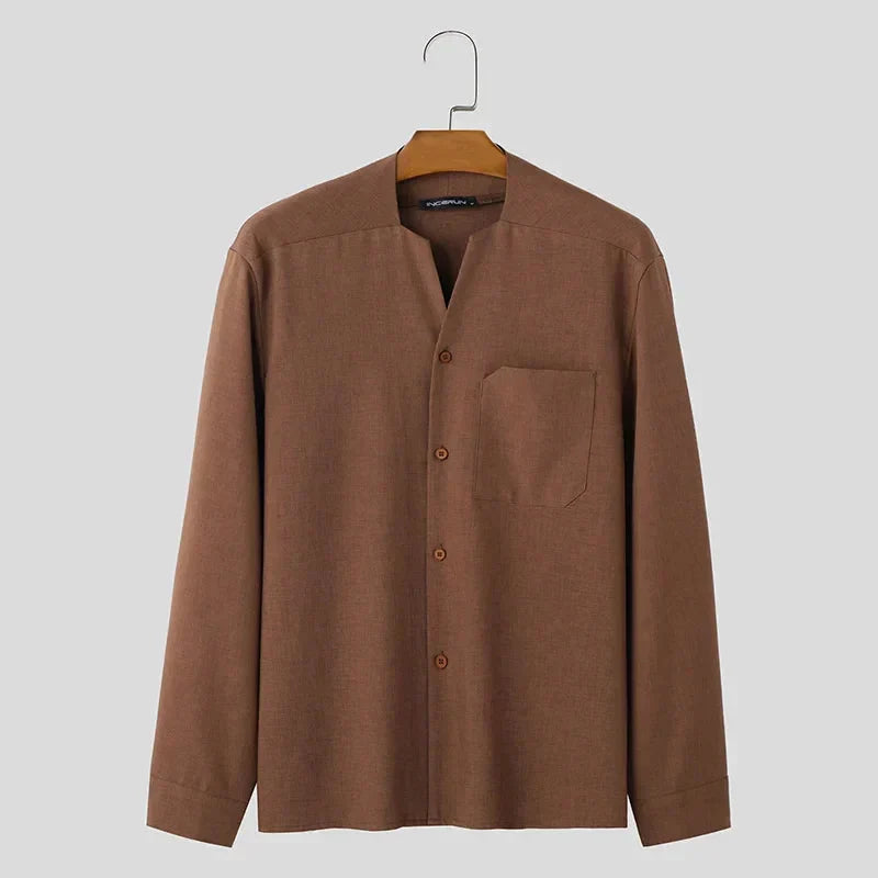 Aria | Camisa Social Masculina Manga Longa Casual Gola Button Down