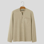 Aria | Camisa Social Masculina Manga Longa Casual Gola Button Down