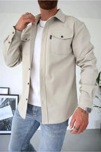 Iris | Camisa Masculina Manga Longa Bolsos no Peito