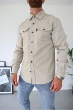 Iris | Camisa Masculina Manga Longa Bolsos no Peito