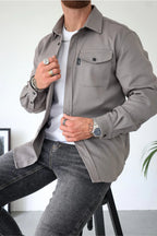 Iris | Camisa Masculina Manga Longa Bolsos no Peito