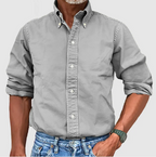 Iris | Camisa Denim Masculina Manga Longa com Botões