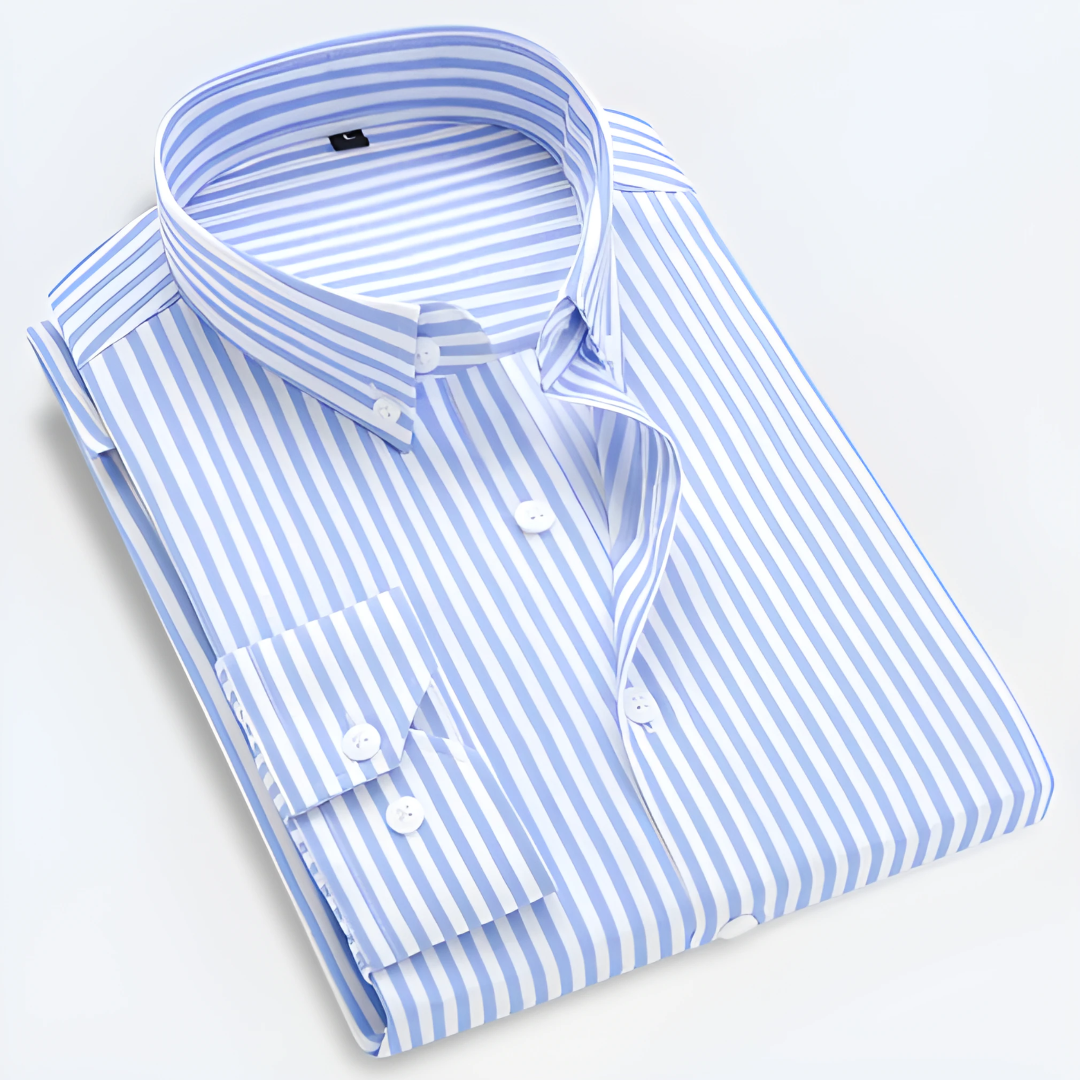 Rosalind | Camisa Oxford Masculina Listrada Manga Longa