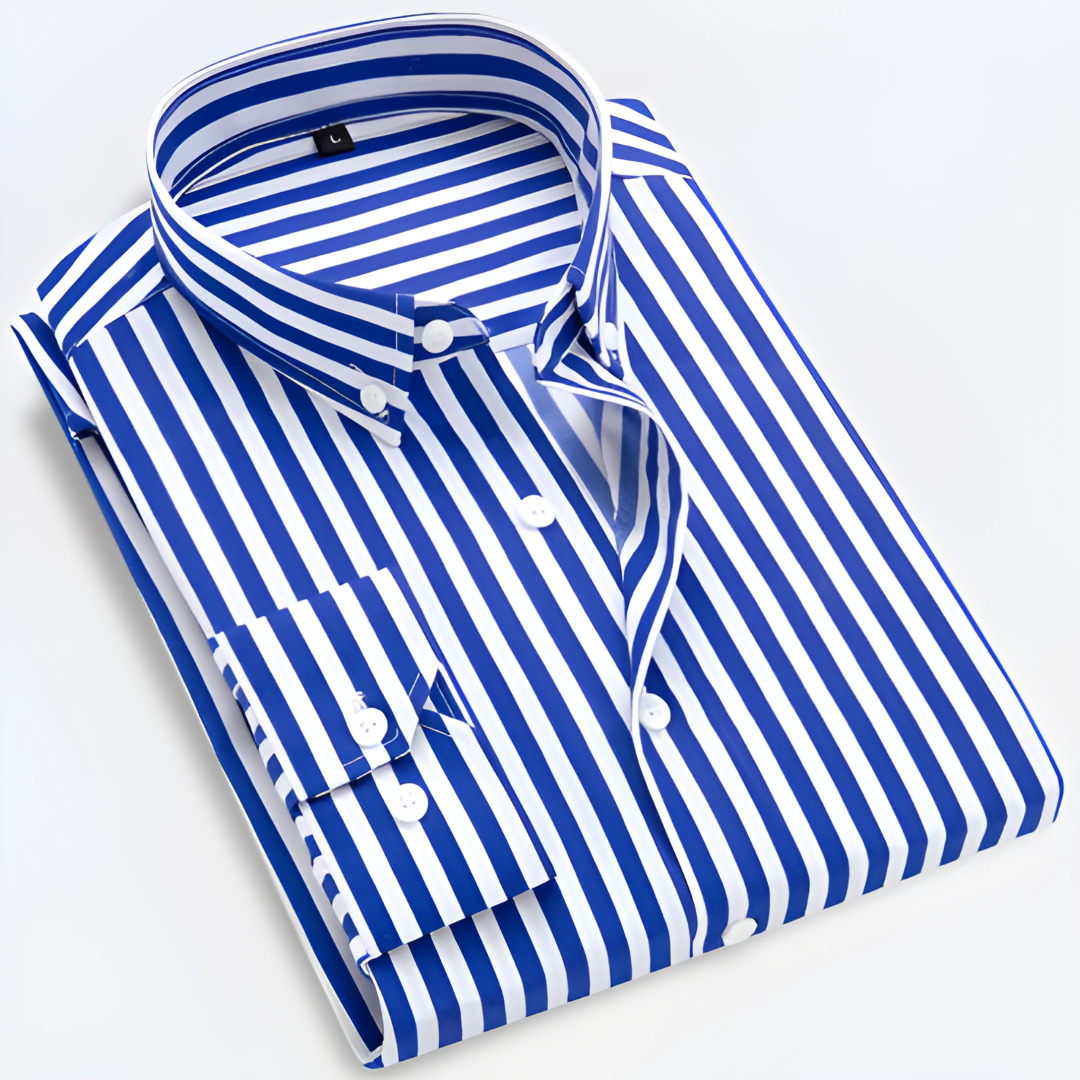 Rosalind | Camisa Oxford Masculina Listrada Manga Longa