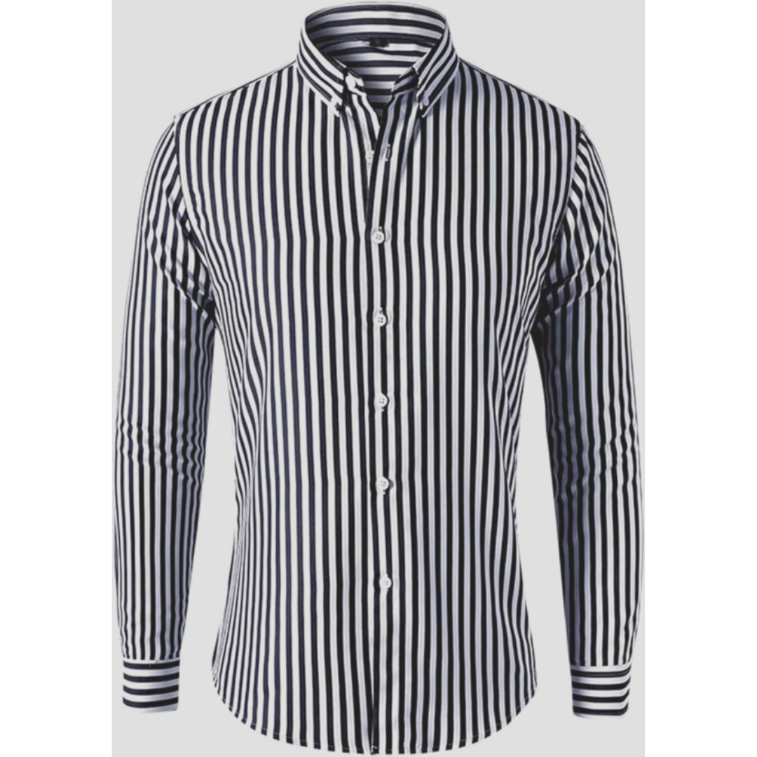 Rosalind | Camisa Oxford Masculina Listrada Manga Longa