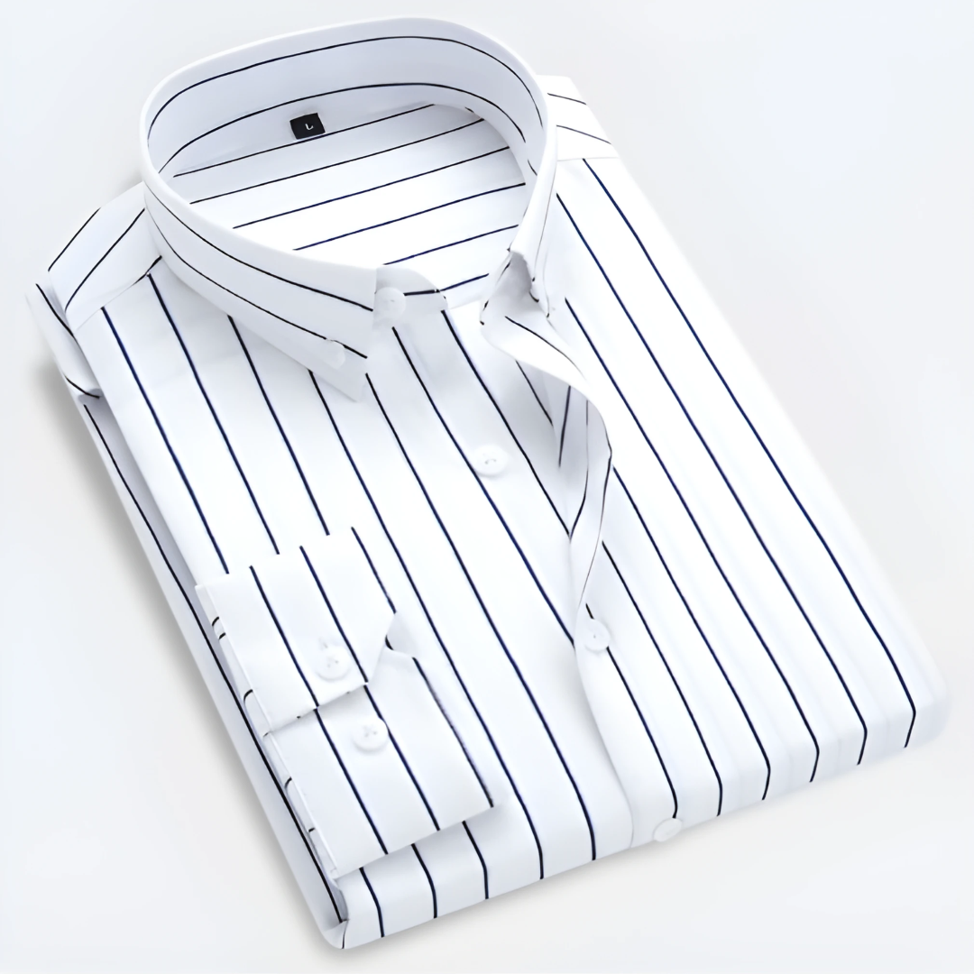 Rosalind | Camisa Oxford Masculina Listrada Manga Longa