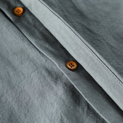 Maeve | Camisa Masculina Linho Algodão Manga Longa Estilo Japonês