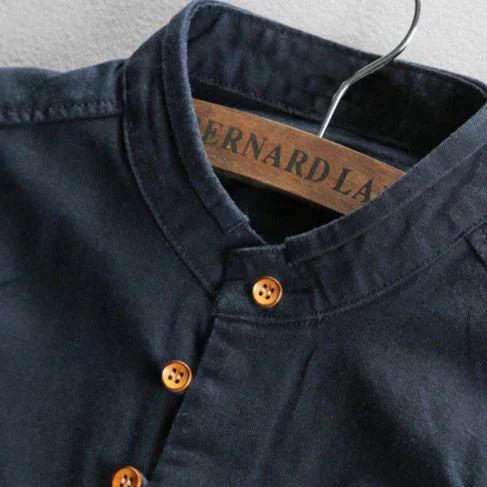 Maeve | Camisa Masculina Linho Algodão Manga Longa Estilo Japonês