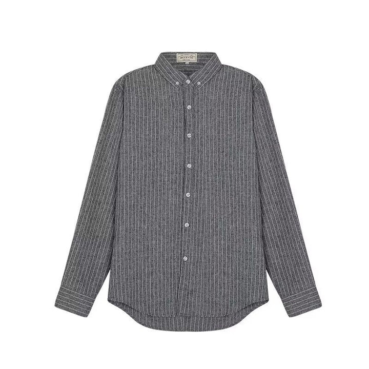 Maren | Camisa Masculina Listrada Manga Longa com Botões