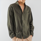 Anouk | Camisa Masculina de Botões Manga Longa Folgada Leve