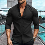 Mira | Camisa Masculina Slim Fit Manga Longa com Botões