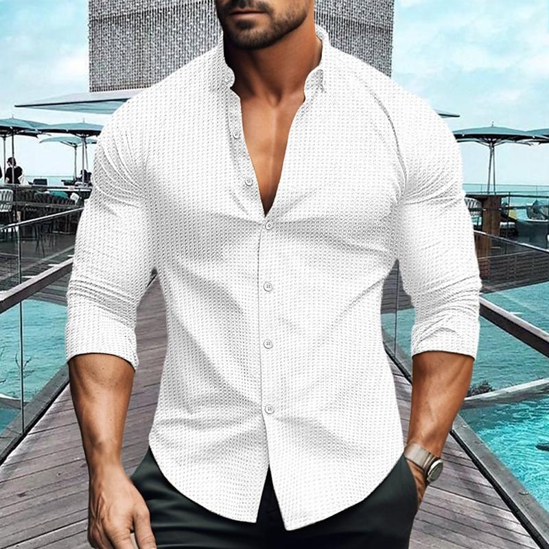 Mira | Camisa Masculina Slim Fit Manga Longa com Botões