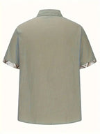 Pearl | Camisa Masculina Xadrez Manga Curta Botões Bolso
