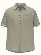 Pearl | Camisa Masculina Xadrez Manga Curta Botões Bolso