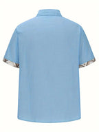 Pearl | Camisa Masculina Xadrez Manga Curta Botões Bolso