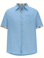 Pearl | Camisa Masculina Xadrez Manga Curta Botões Bolso