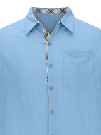 Pearl | Camisa Masculina Xadrez Manga Curta Botões Bolso