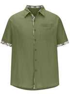 Pearl | Camisa Masculina Xadrez Manga Curta Botões Bolso