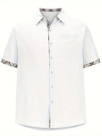 Pearl | Camisa Masculina Xadrez Manga Curta Botões Bolso