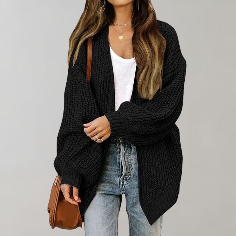 Kira | Mulher Cardigan Malha Aberto Frontal