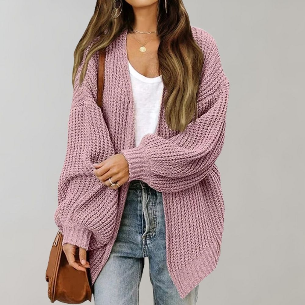 Kira | Mulher Cardigan Malha Aberto Frontal