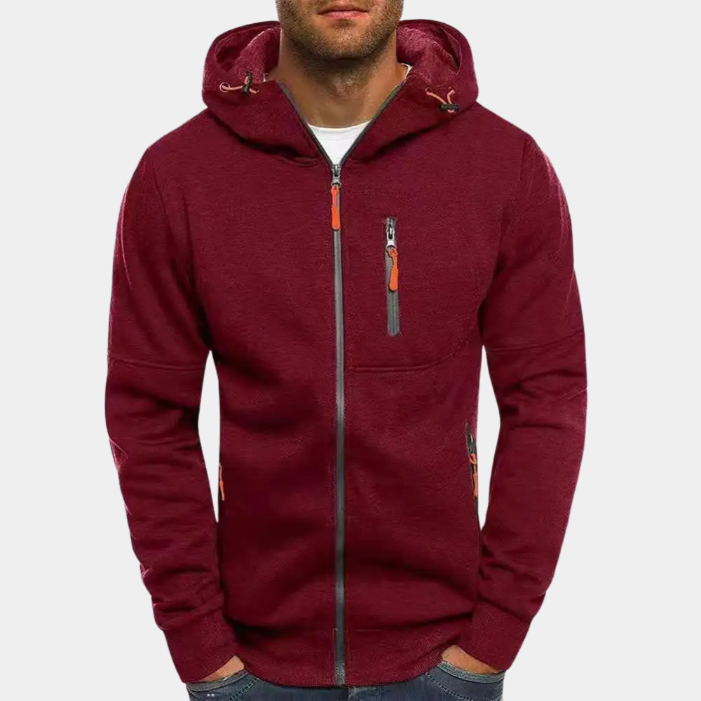 Solveig | Homem Hoodie com Fecho de Correr Casual