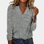Kestrel | Blusa Feminina com Lantejoulas Decote V