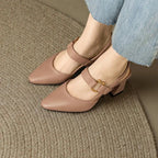 Sapatos salto ortopédico conforto feminino com sola antiderrapante