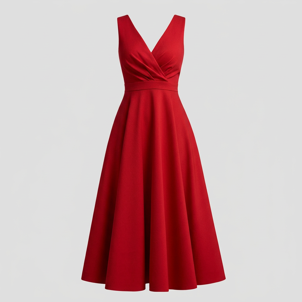 Sorrel | Vestido Midi Feminino Decote em V Sem Mangas