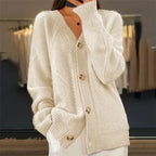 Posy | Mulher Cashmere Cardigan Manga Longa Botões