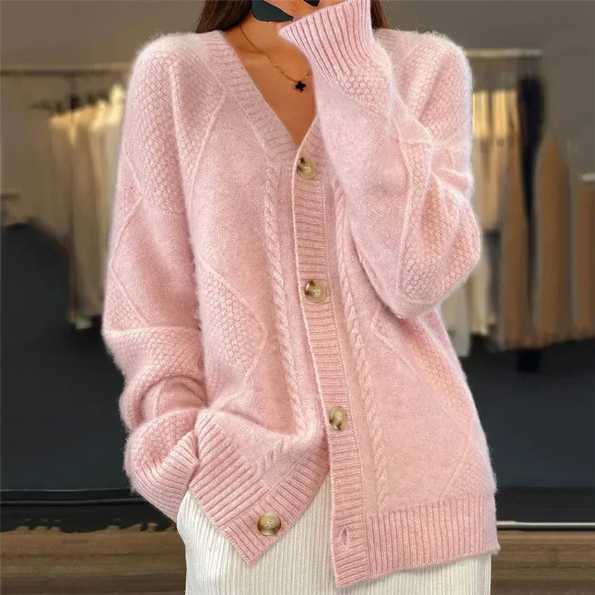 Posy | Mulher Cashmere Cardigan Manga Longa Botões