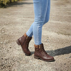 Romilly | Botins de Couro Femininos Salto Bloco