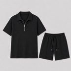 Conjunto de Calção para Homem | Pólo com Fecho e Bermuda | Verão