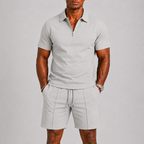 Conjunto de Calção para Homem | Pólo com Fecho e Bermuda | Verão