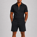 Conjunto de Calção para Homem | Pólo com Fecho e Bermuda | Verão
