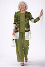 Dahlia | Conjunto Feminino 3 Peças Cardigan Calça Estampada