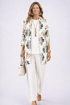 Dahlia | Conjunto Feminino 3 Peças Cardigan Calça Estampada