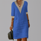 Quinn | Vestido Linho Feminino Midi Relaxado