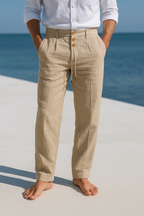 Calças de verão para homem | Respiráveis, cintura ajustável