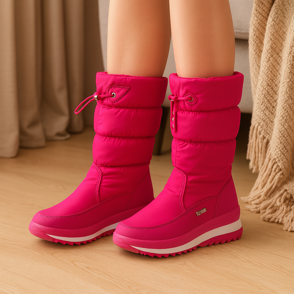 Botas de inverno femininas com fecho lateral antiderrapantes