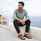 Sandálias de Couro Masculinas Confortáveis - Dias Relaxantes
