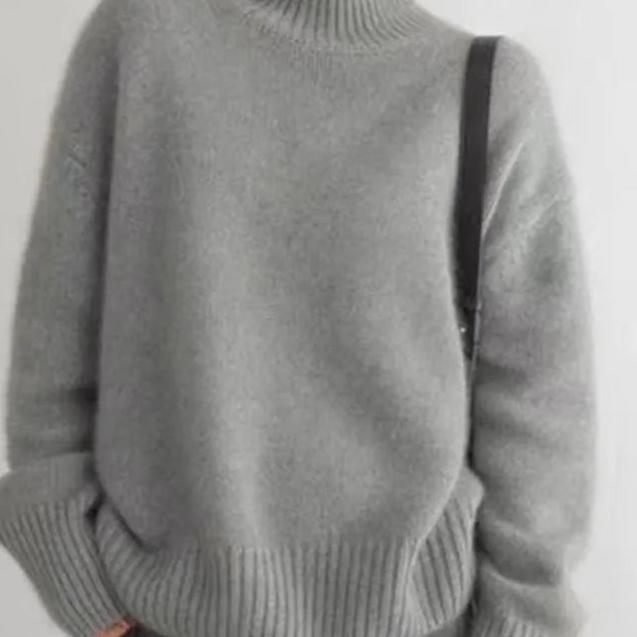 Jade | Mulher Caxemira Oversize Camisola Gola Alta